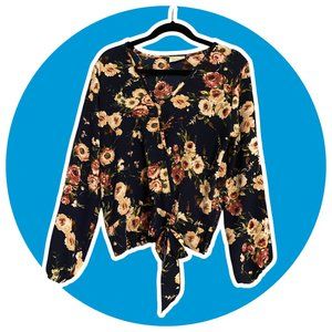 Navy and Floral Top